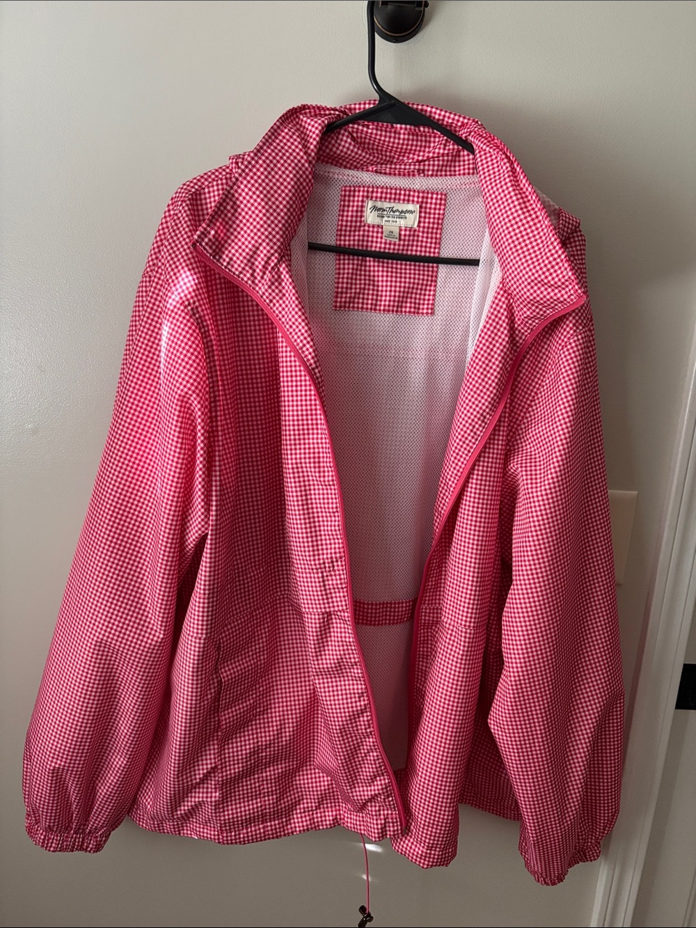Norm Thompson Pink Gingham Utility Jacket
